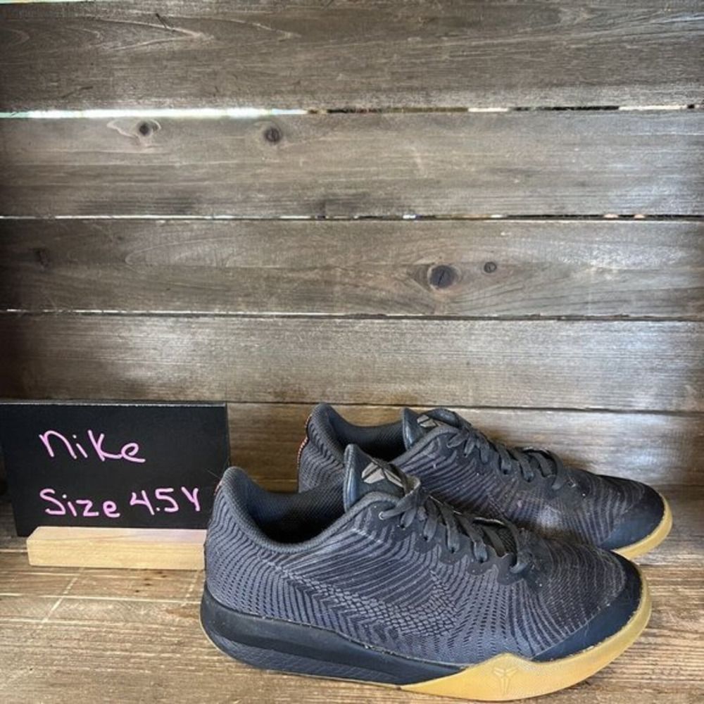 Kids Childrens Nike Kobe Mentality 2 Black Basketball Shoes Sneakers Size 4.5‎ Y